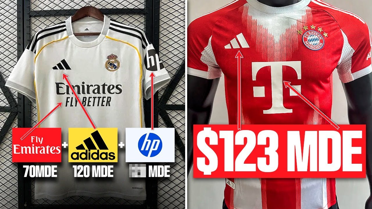 Las 9 camisetas de fútbol que más dinero COBRAN por PATROCINIOS en el mundo en la temporada 25-26🔥🤑💸