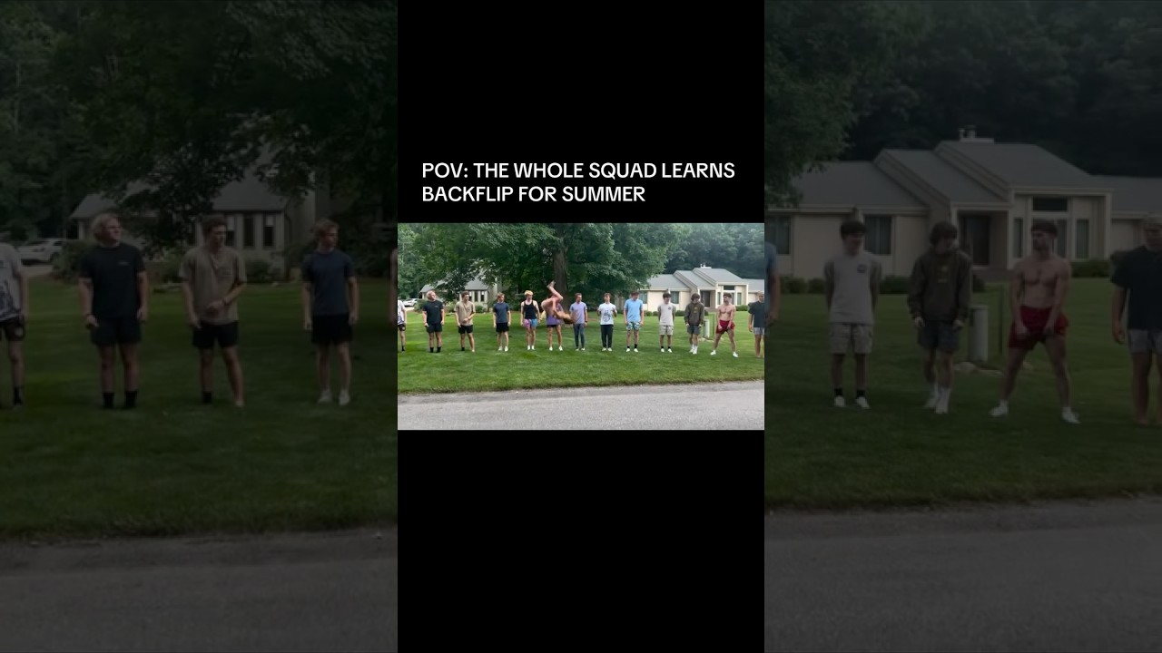 The whole crew learns how to backflip😱😮‍💨 #backflip #summer