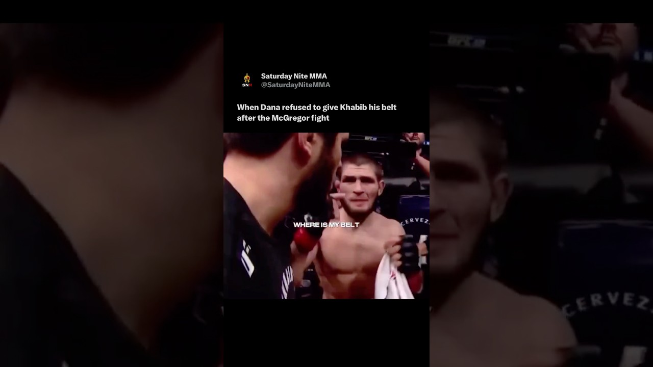When Dana refused to give Khabib his belt after McGregor fight. #ufc #conormcgregor #khabib #mma