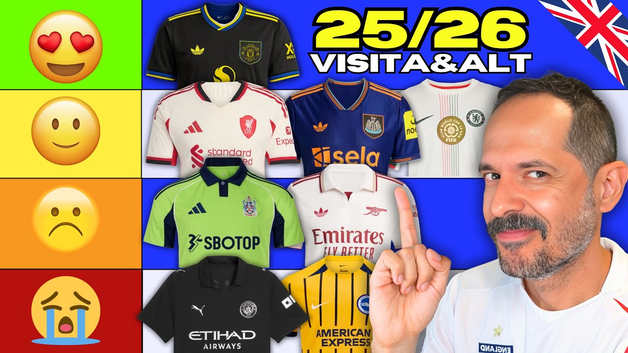 Ranking de TODAS las Camisetas de la Premier League 🏴󠁧󠁢󠁥󠁮󠁧󠁿 Visitante & Alternativas 2025/26