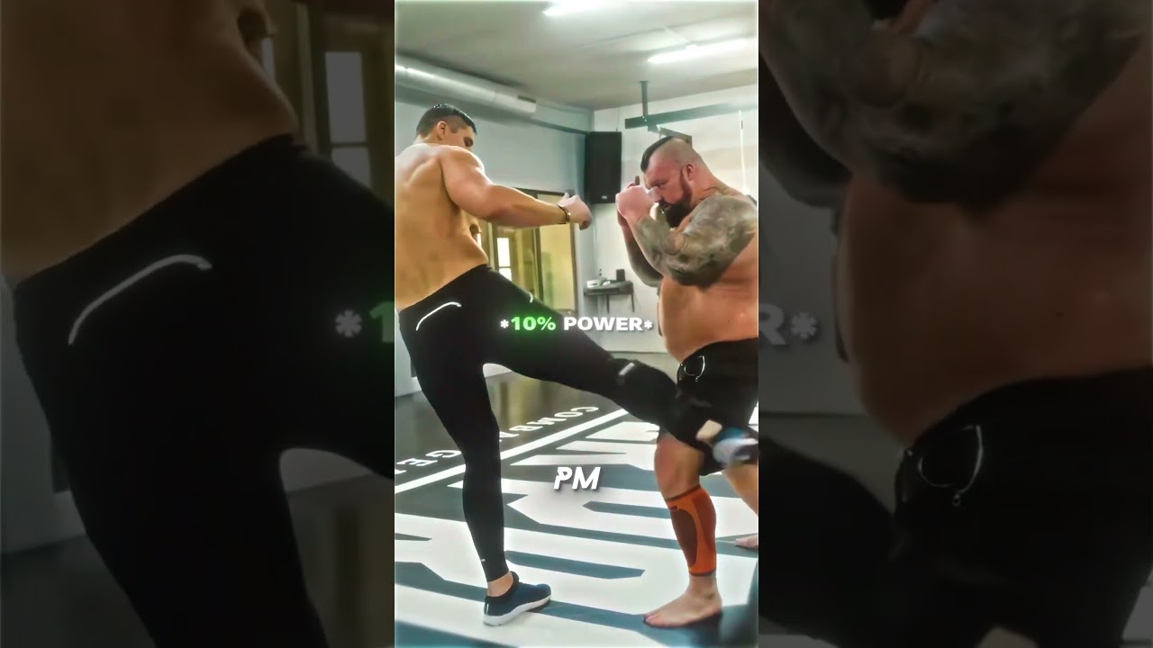 Strongman Eddie Hall Gets Leg-Kicked by Pro Kickboxer Rico Verhoeven…😳🥊